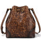 Women's Genuine Leather Travel Handbag - Brown