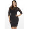 Women's Long Sleeve Plus Size Dress - Black