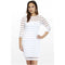 Women's Long Sleeve Plus Size Dress - White