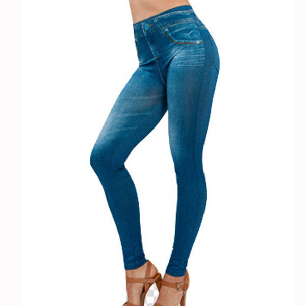 Women's Pocket Slim Casual Jeggings - Blue