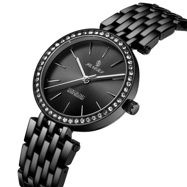 Women's Premium Tone Quartz Watch - Black