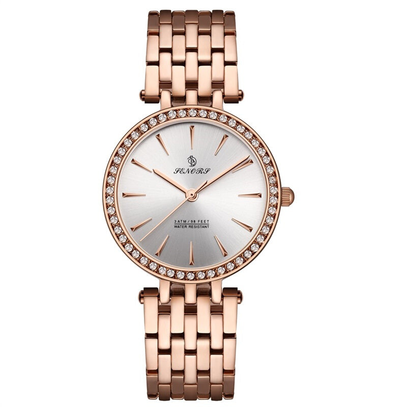 Women's Premium Tone Quartz Watch - Rose Gold