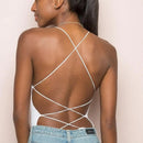 Women's Sexy Backless Camisole Bodysuit - White