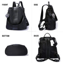 Women's Waterproof Anti Theft Backpack - Black