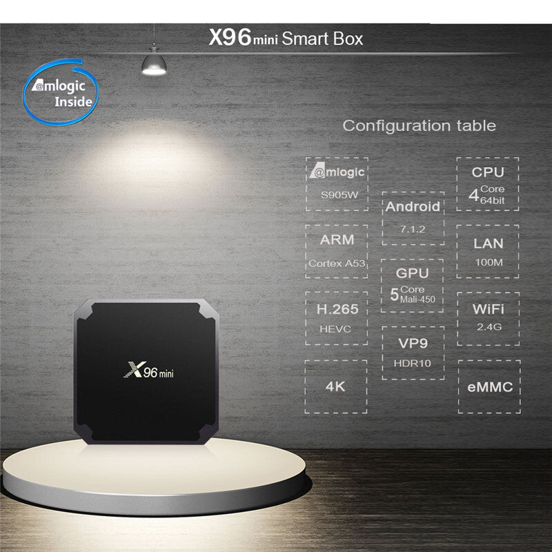 X96MiNi Player Network Android Set-Top Box - أسود