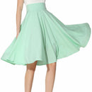 Xinuo High Waist Summer Skater Skirt - Light Green