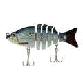 Lixada 85mm 11g 3.3" 6-segement Multi Jointed Fishing Life-like Hard Lure Minnow Swimbait Bait 2 Treble VMC Hooks