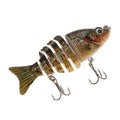 Lixada 85mm 11g 3.3" 6-segement Multi Jointed Fishing Life-like Hard Lure Minnow Swimbait Bait 2 Treble VMC Hooks