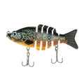 Lixada 85mm 11g 3.3" 6-segement Multi Jointed Fishing Life-like Hard Lure Minnow Swimbait Bait 2 Treble VMC Hooks