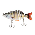 Lixada 85mm 11g 3.3" 6-segement Multi Jointed Fishing Life-like Hard Lure Minnow Swimbait Bait 2 Treble VMC Hooks