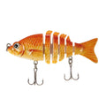 Lixada 85mm 11g 3.3" 6-segement Multi Jointed Fishing Life-like Hard Lure Minnow Swimbait Bait 2 Treble VMC Hooks