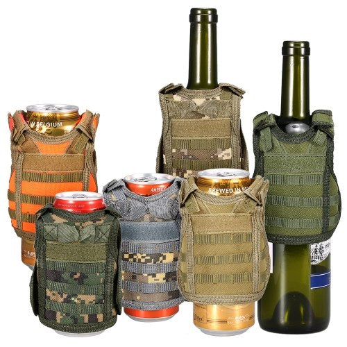 Tactical Beer Vest Military Molle Mini Miniature Beverage Bottle Can Cooler Holder Sleeve