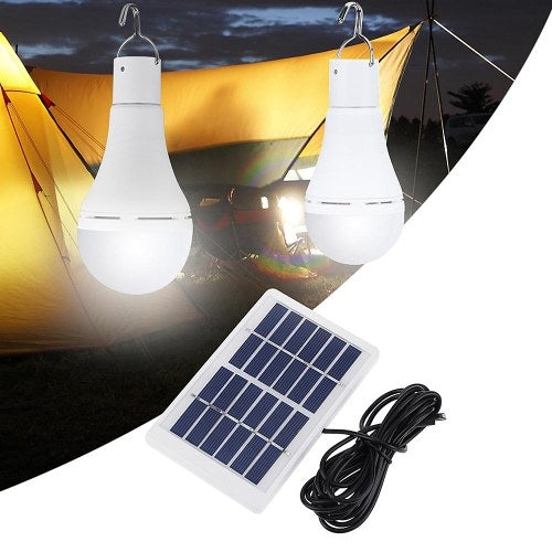 Portable LED Solar Powered Camping Light Bulb Remote Controlled Waterproof Outdoor Hanging Tent Lantern