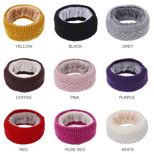 Winter Ribbed Knitted Circle Loop Ring Scarf