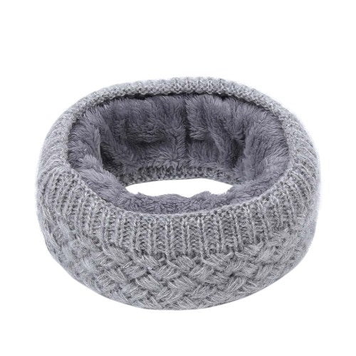 Winter Ribbed Knitted Circle Loop Ring Scarf