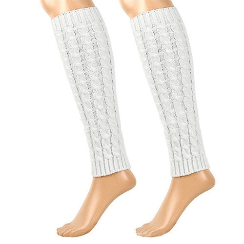 Winter Women Knitted Crochet Thigh Leg Warmer Cover