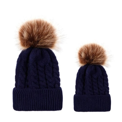 Winter Warm Women and Kids Knitted Crochet Wool Hat