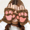 Women Super Lovely Bear Plush Cat Paw Claw Glove