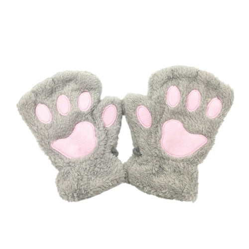 Women Super Lovely Bear Plush Cat Paw Claw Glove