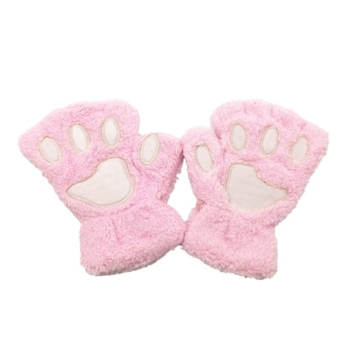 Women Super Lovely Bear Plush Cat Paw Claw Glove