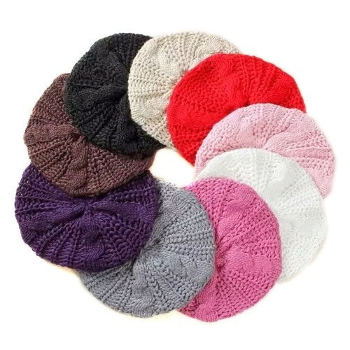 Winter Warm Women Knitted Braided Beanie Hats