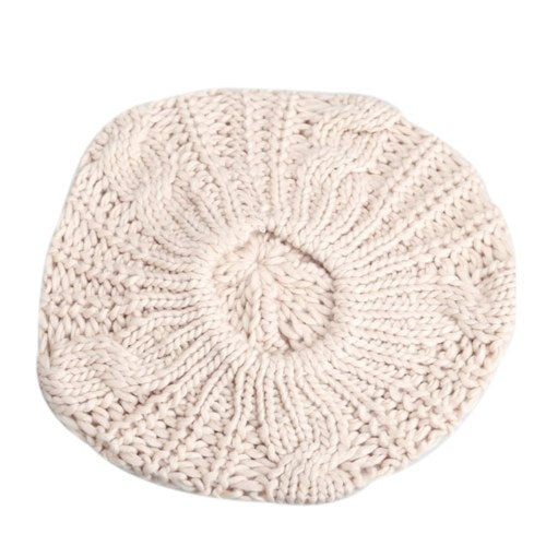 Winter Warm Women Knitted Braided Beanie Hats