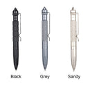 Multi-function Portable Tactic Self Defense Pen Practical Survival Emergency Tool Defensing EDC Ballpoint Steel Anti-skid Outdoor Camping Tools for Writing (Black)