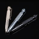 Multi-function Portable Tactic Self Defense Pen Practical Survival Emergency Tool Defensing EDC Ballpoint Steel Anti-skid Outdoor Camping Tools for Writing (Black)