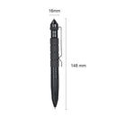 Multi-function Portable Tactic Self Defense Pen Practical Survival Emergency Tool Defensing EDC Ballpoint Steel Anti-skid Outdoor Camping Tools for Writing (Black)