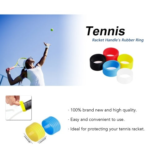 10Pcs Tennis Racket Handle Anti-slip Rings Sweat Absorbent Silicone Tennis Racket Overgrip Tennis Handle Rings