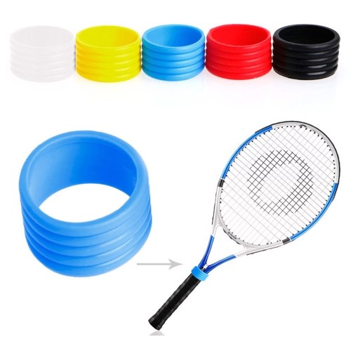 10Pcs Tennis Racket Handle Anti-slip Rings Sweat Absorbent Silicone Tennis Racket Overgrip Tennis Handle Rings