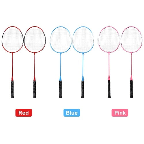 2 Player Badminton Racket Set Indoor Outdoor Sports Students Children Practice Badminton Racquet with Cover Bag