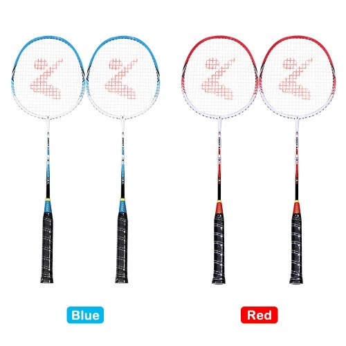 2 Player Badminton Racket Set Aluminum Indoor Outdoor Sports Practice Badminton Racquet with Cover Bag