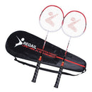 2 Player Badminton Racket Set Aluminum Indoor Outdoor Sports Practice Badminton Racquet with Cover Bag