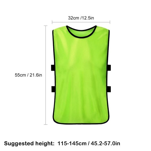 12 PCS Kid's Soccer Pinnies Quick Drying Football Jerseys Youth Sports Scrimmage Practice Sports Vest Team Training Bibs