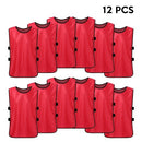 12 PCS Kid's Soccer Pinnies Quick Drying Football Jerseys Youth Sports Scrimmage Practice Sports Vest Team Training Bibs