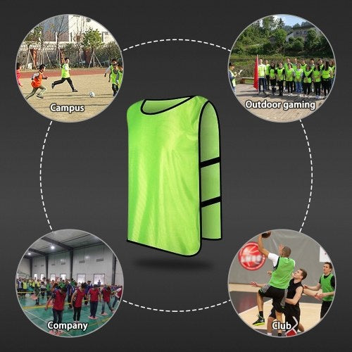 6 PCS Adults Soccer Pinnies Quick Drying Football Jerseys Sports Scrimmage Practice Sports Vest Team Training Bibs