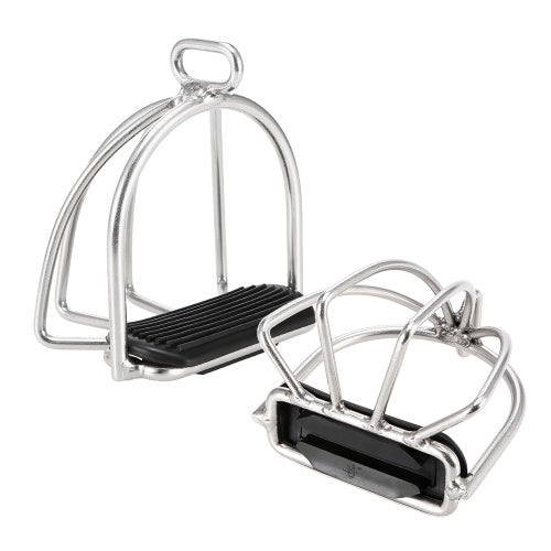 2 PCS Cage Horse Riding Stirrups Flex Steel Horse Saddle