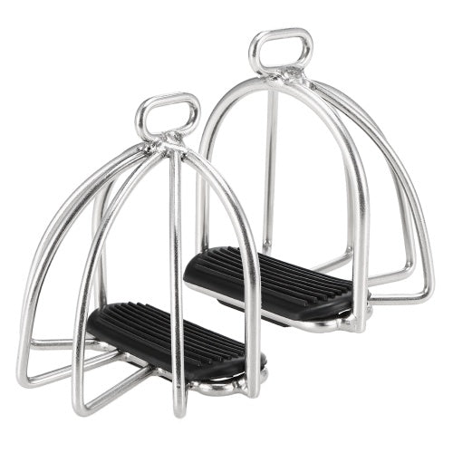 2 PCS Cage Horse Riding Stirrups Flex Steel Horse Saddle