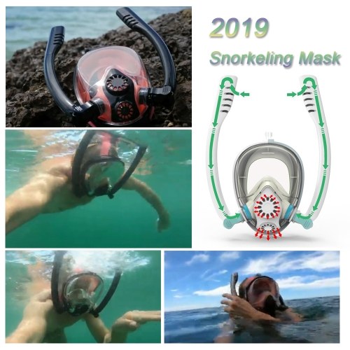 2019 New Design Double Snorkels Advanced Breathing System Diving Mask