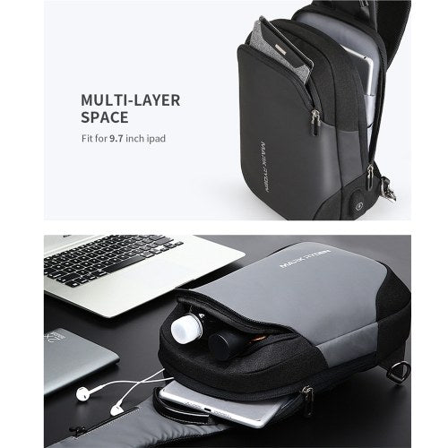 MARK RYDEN Portable Fashionable Casual Anti-Thief Multifunctional Waterproof USB Charging Men Single-Shoulder Bag