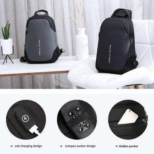 MARK RYDEN Portable Fashionable Casual Anti-Thief Multifunctional Waterproof USB Charging Men Single-Shoulder Bag