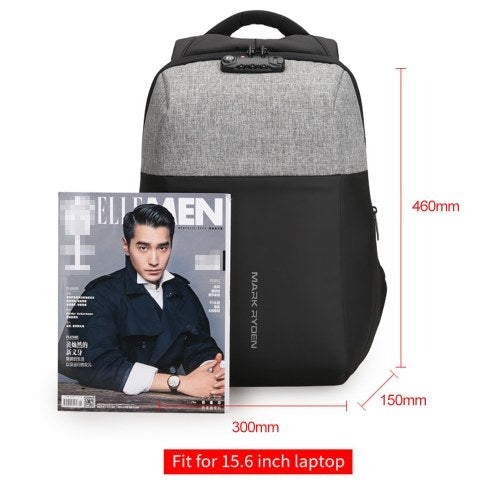 MARK RYDEN Fashionable Anti-Thief Multifunctional Business Laptop Bag Waterproof USB Charging Outdoor Men Backpack