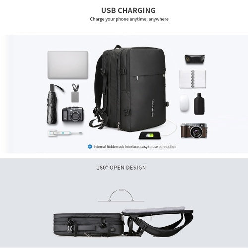 MARK RYDEN Fashionable Expandable Anti-Thief Multifunctional Business Laptop Bag Waterproof USB Charging Outdoor Men Backpack