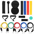 18Pcs Resistance Bands Set Workout Fintess Exercise Rehab Bands Loop Bands Tube Bands Door Anchor Ankle Straps Cushioned Handles Gliding Discs Spiky Massage Ball with Carry Bags for Home Gym Travel