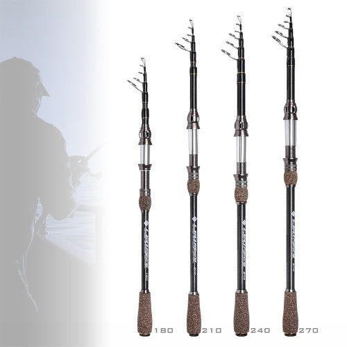 1.8m / 2.1m / 2.4m / 2.7m Telescopic Carbon Fishing Rod