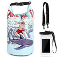 10L Waterproof Dry Bag with Phone Case Bag Roll Top Dry Sack For Kayaking Boating Fishing Surfing Swimming Rafting