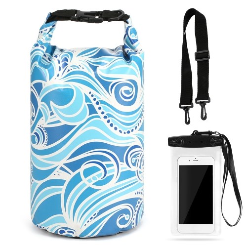 10L Waterproof Dry Bag with Phone Case Bag Roll Top Dry Sack For Kayaking Boating Fishing Surfing Swimming Rafting