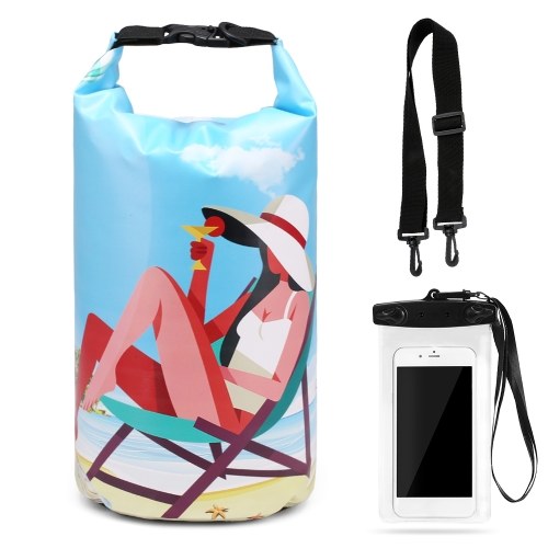 10L Waterproof Dry Bag with Phone Case Bag Roll Top Dry Sack For Kayaking Boating Fishing Surfing Swimming Rafting