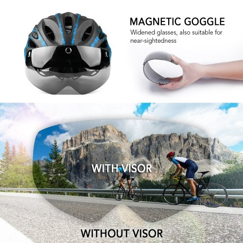 TOMSHOO Bike Helmet with Goggles,MTB Helmet Riding helmet Cycling Helmet